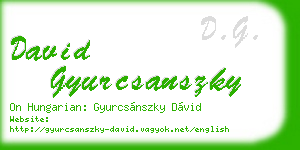 david gyurcsanszky business card